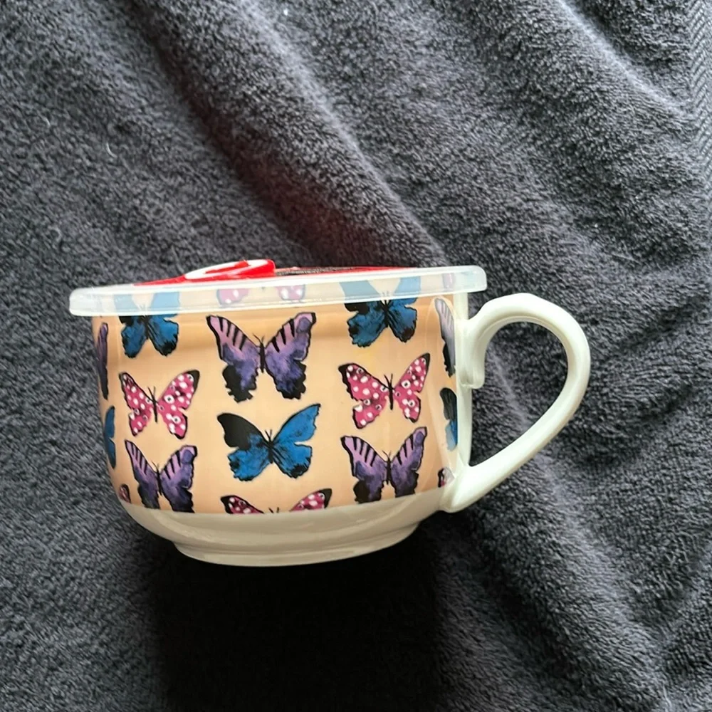 Butterfly Bowl/Cup with lid for microwave